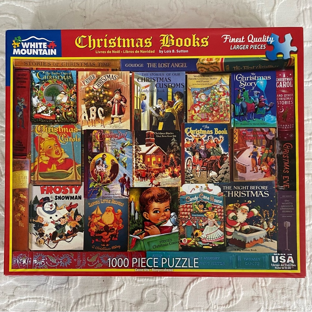 Christmas Books Jigsaw Puzzle White Mountain 1000 Larger Pieces Complete